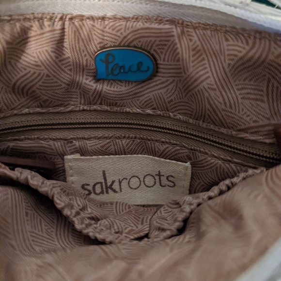 Sakroots Owl Peace Crossbody Purse with Owl Floral Print - Adjustable Strap - Picture 8 of 8